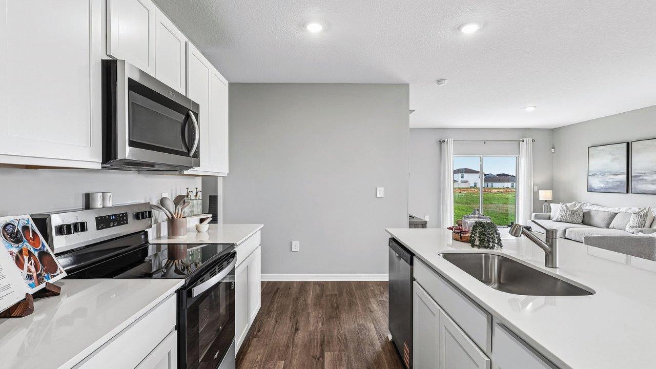 Kitchen with stainless steel appliances