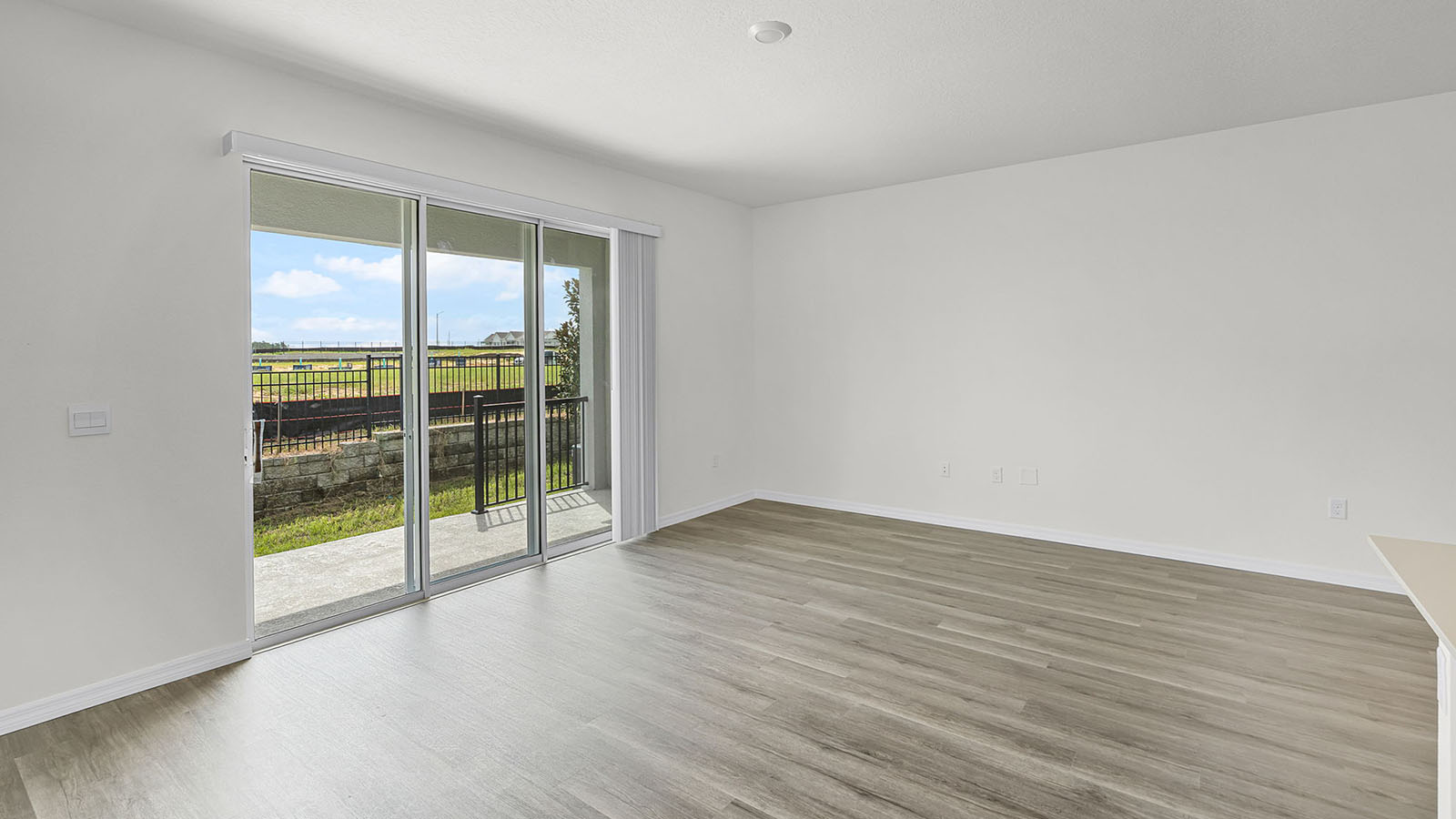 Living room with sliding glass door