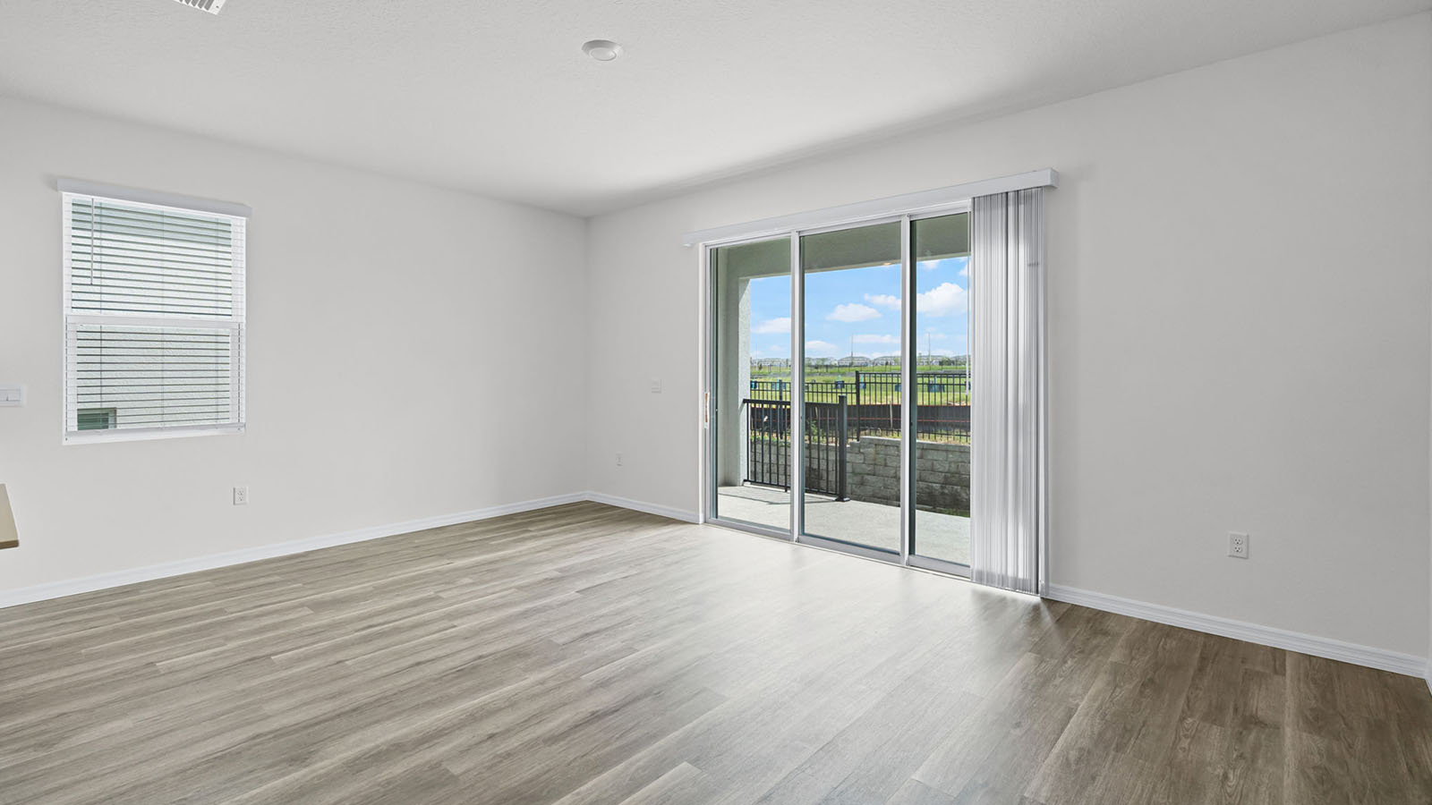 Living room with sliding glass door