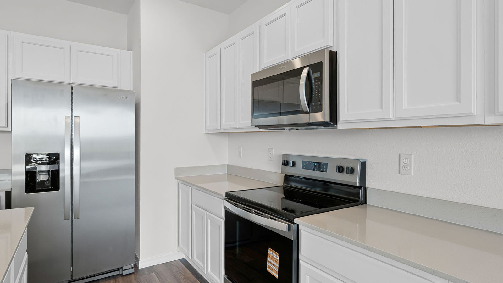 Stainless steel appliances in kitchen