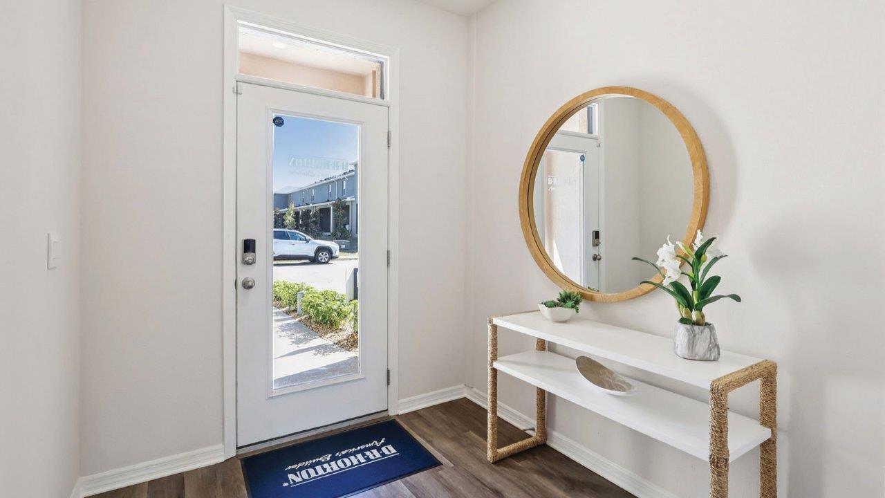 Entryway with table and mirror