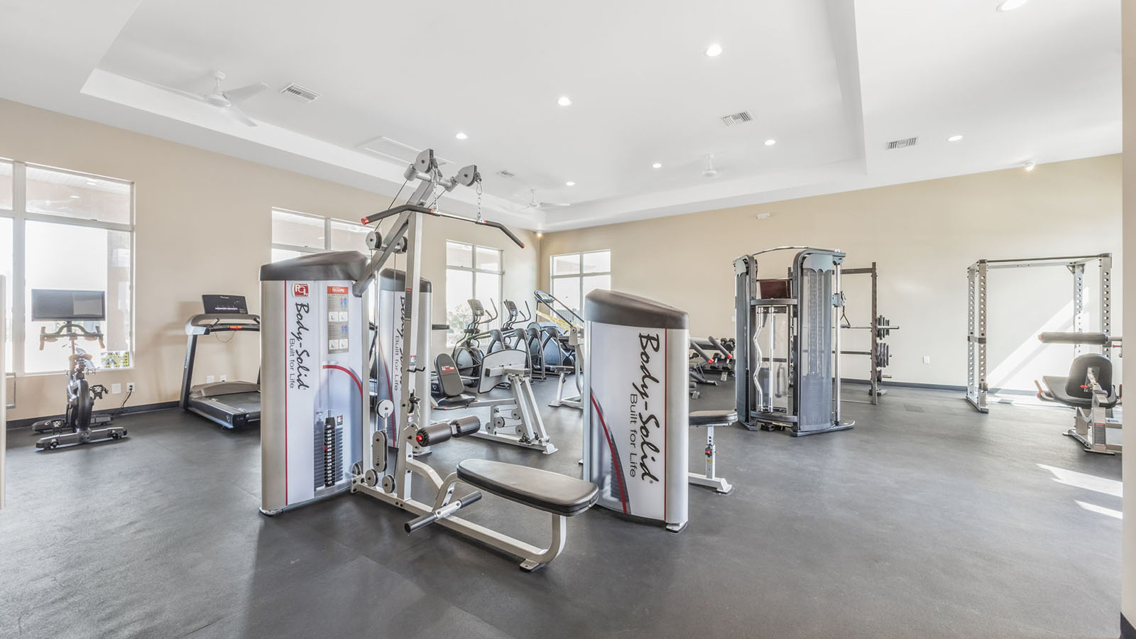 Machines inside fitness center