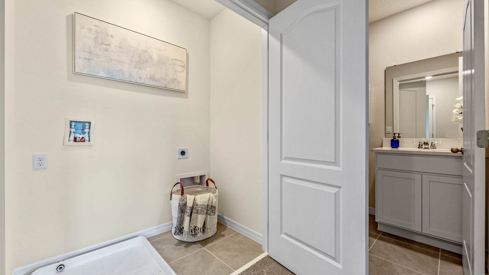 Upstairs Hallway showing linen closet near guest bedrooms