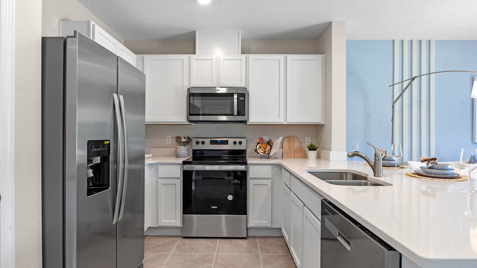 Kitchen with stainless steel appliances