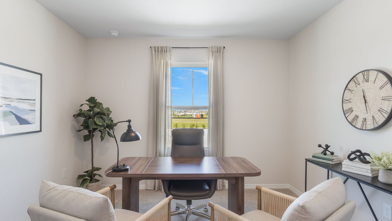 Office space with carpet throughout