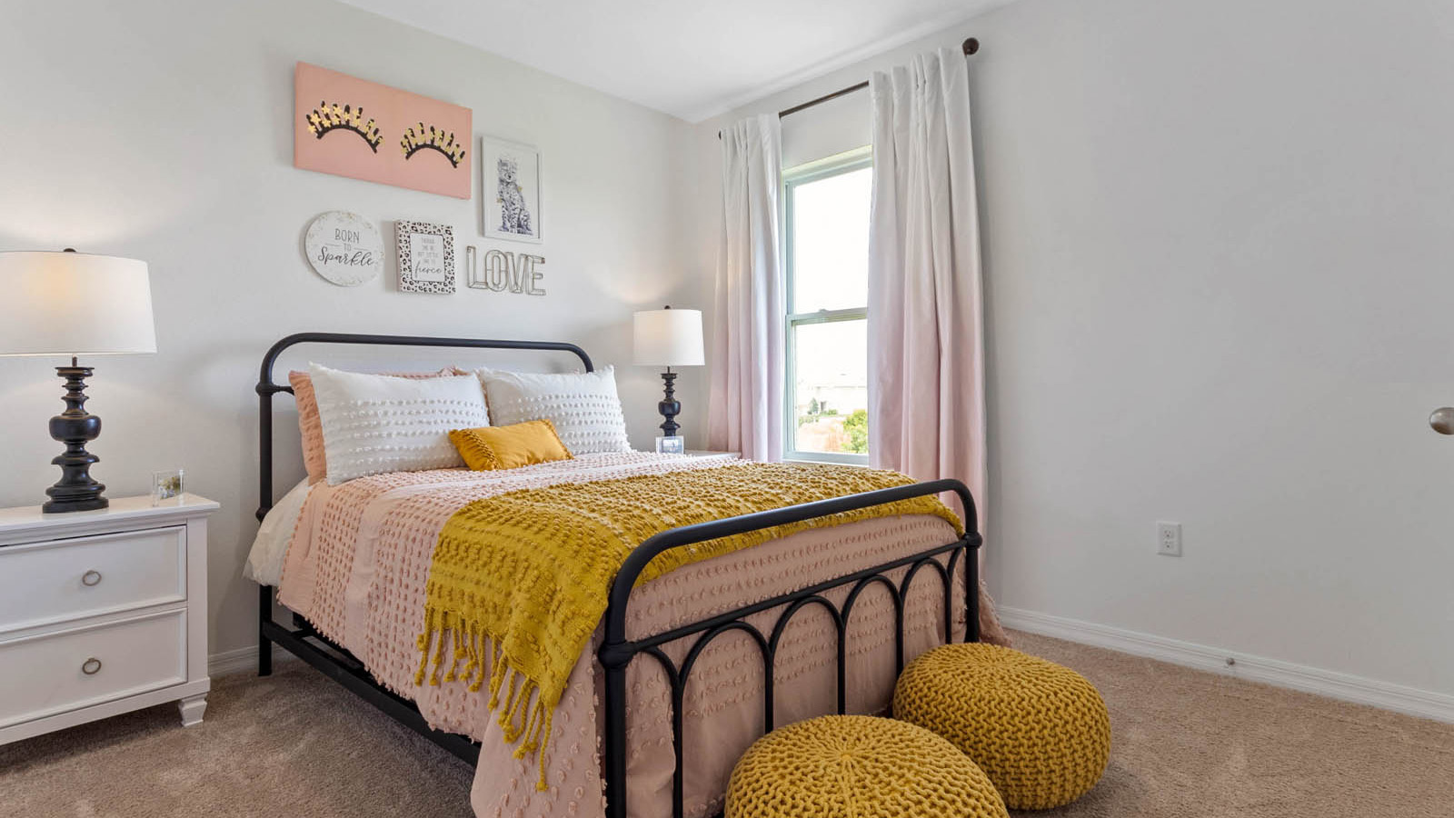 Guest bedroom with side table