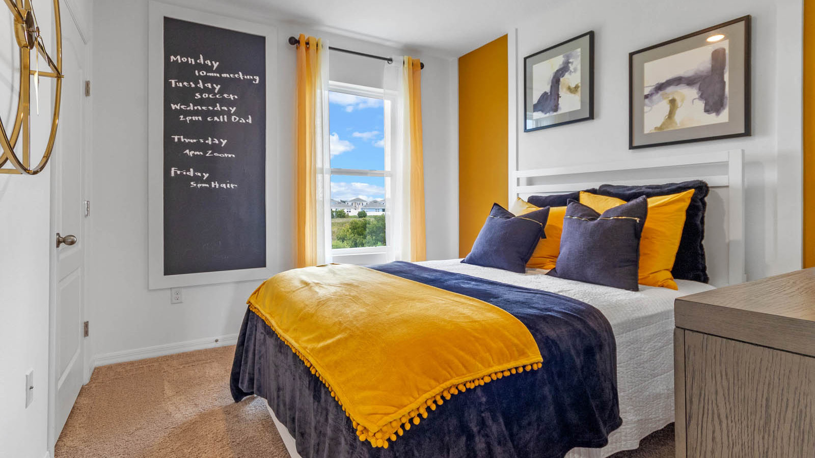 guest bedroom with closet space