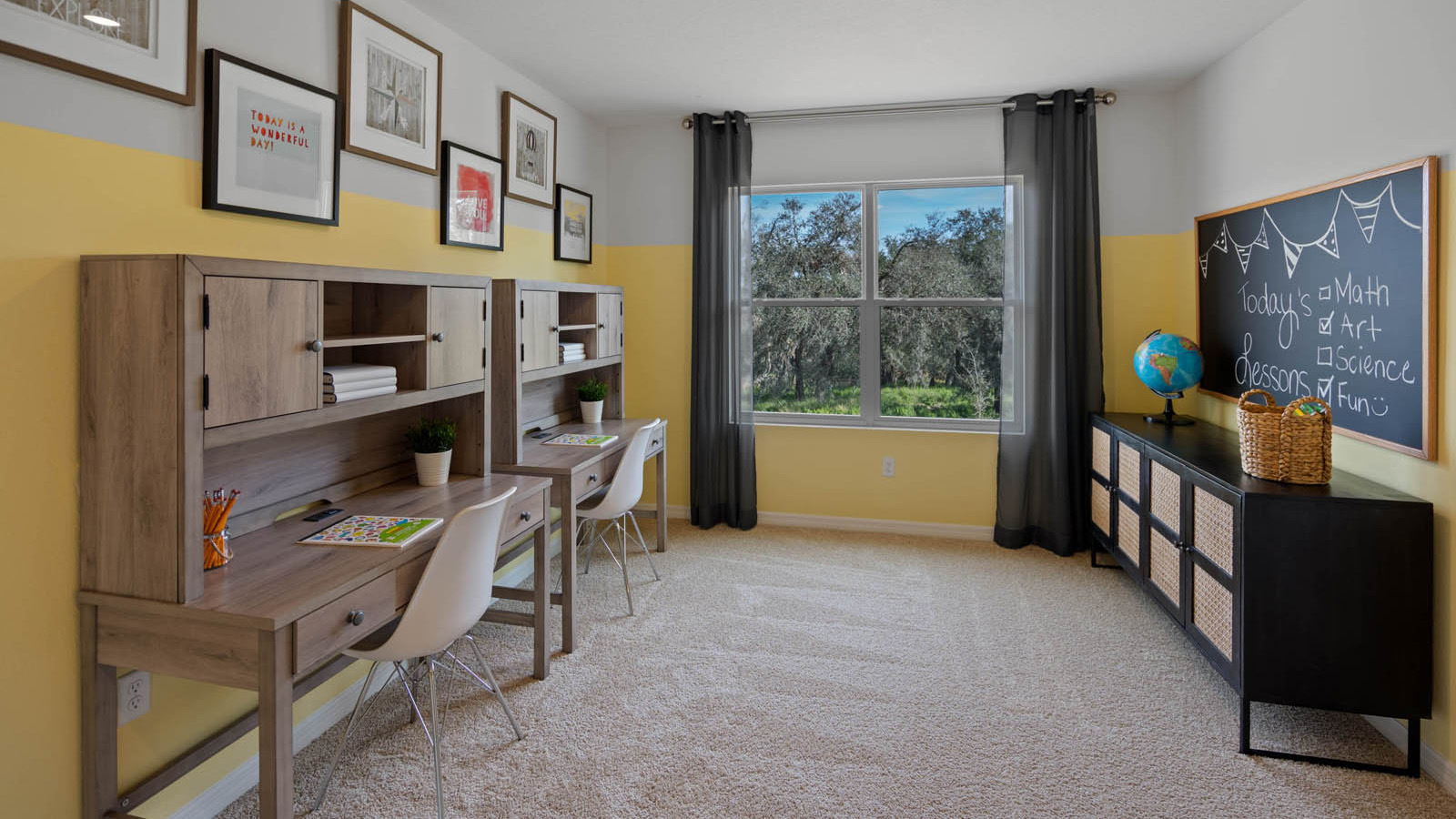 upstairs Loft area with 2 desks and window