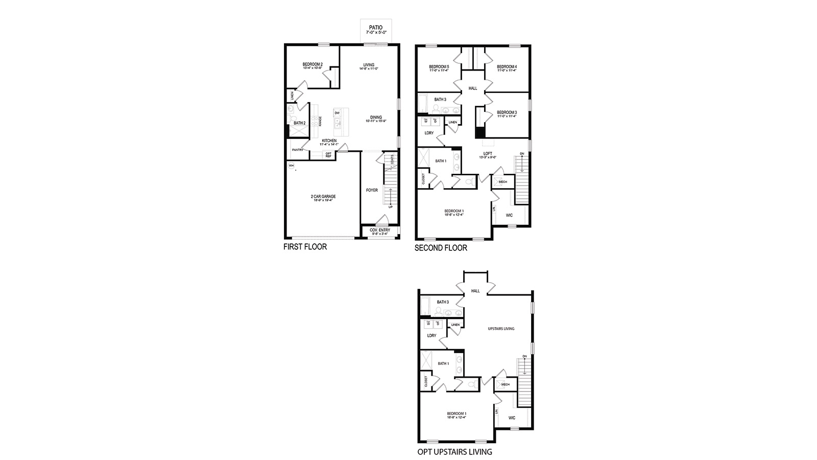 Robie floorplan with optional living room