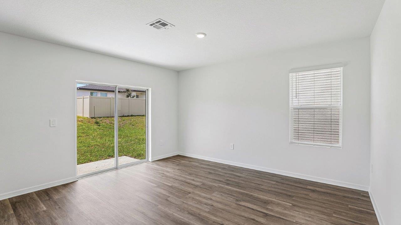 Dining room with sliding door to rear patio