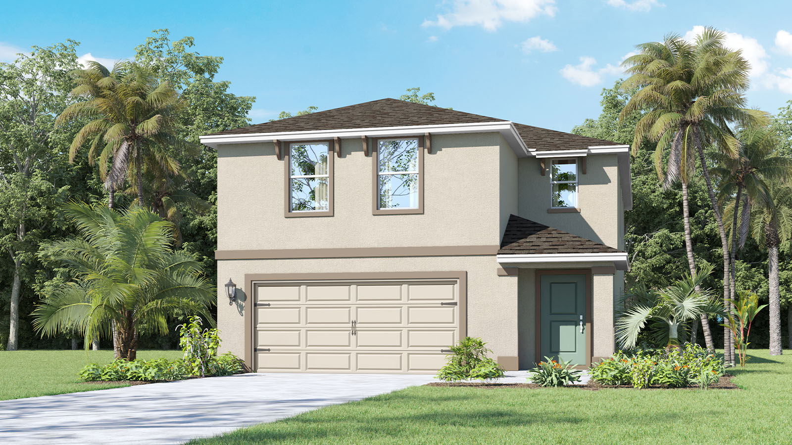 Two-story single family home with two-car garage