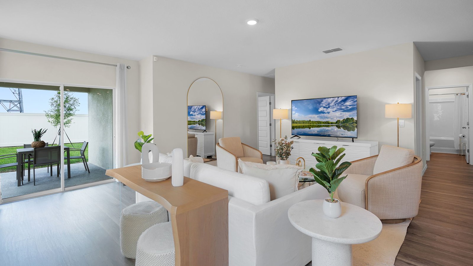 living room showing sliding doors to patio