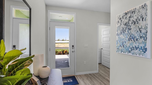 Entry way to the home with luxury vinyl planks throughout