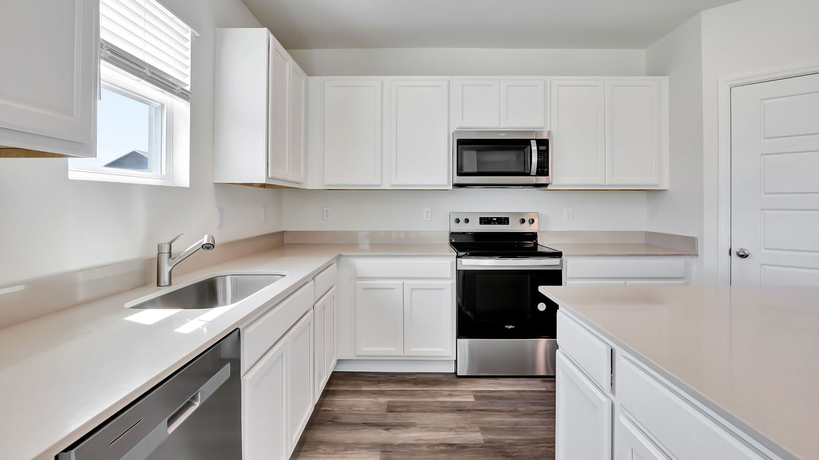 Kitchen with stainless steel appliances