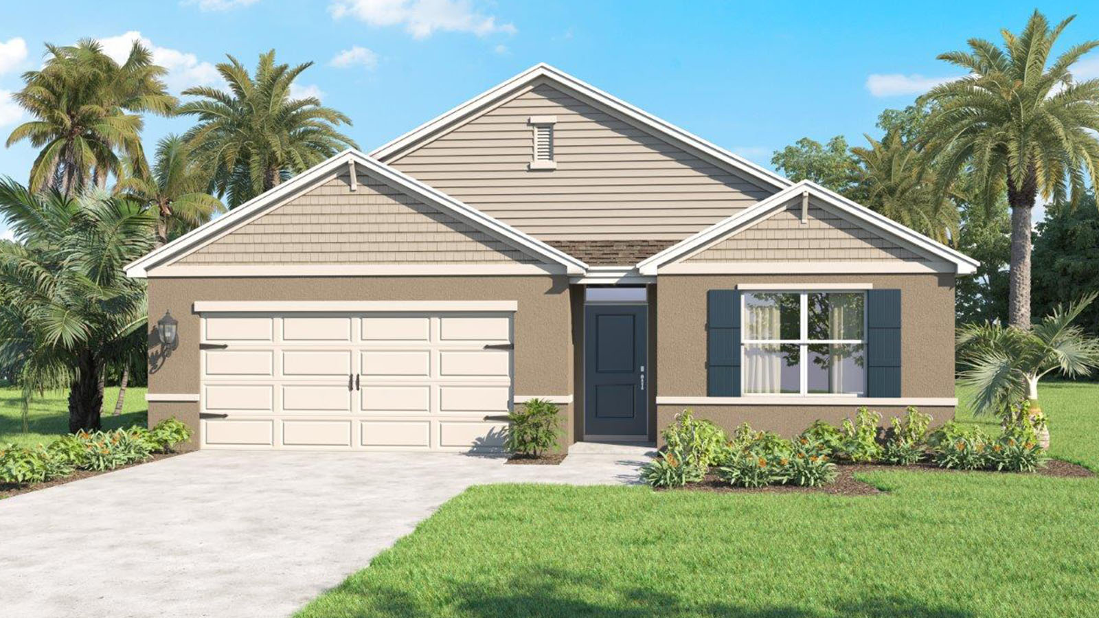 Rendering of a one story home