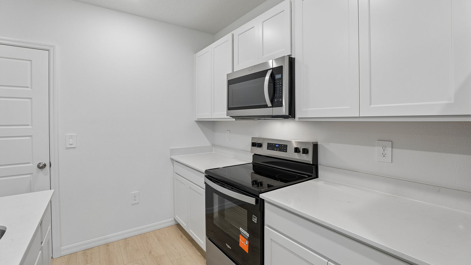 Close up of the Stove and microwave