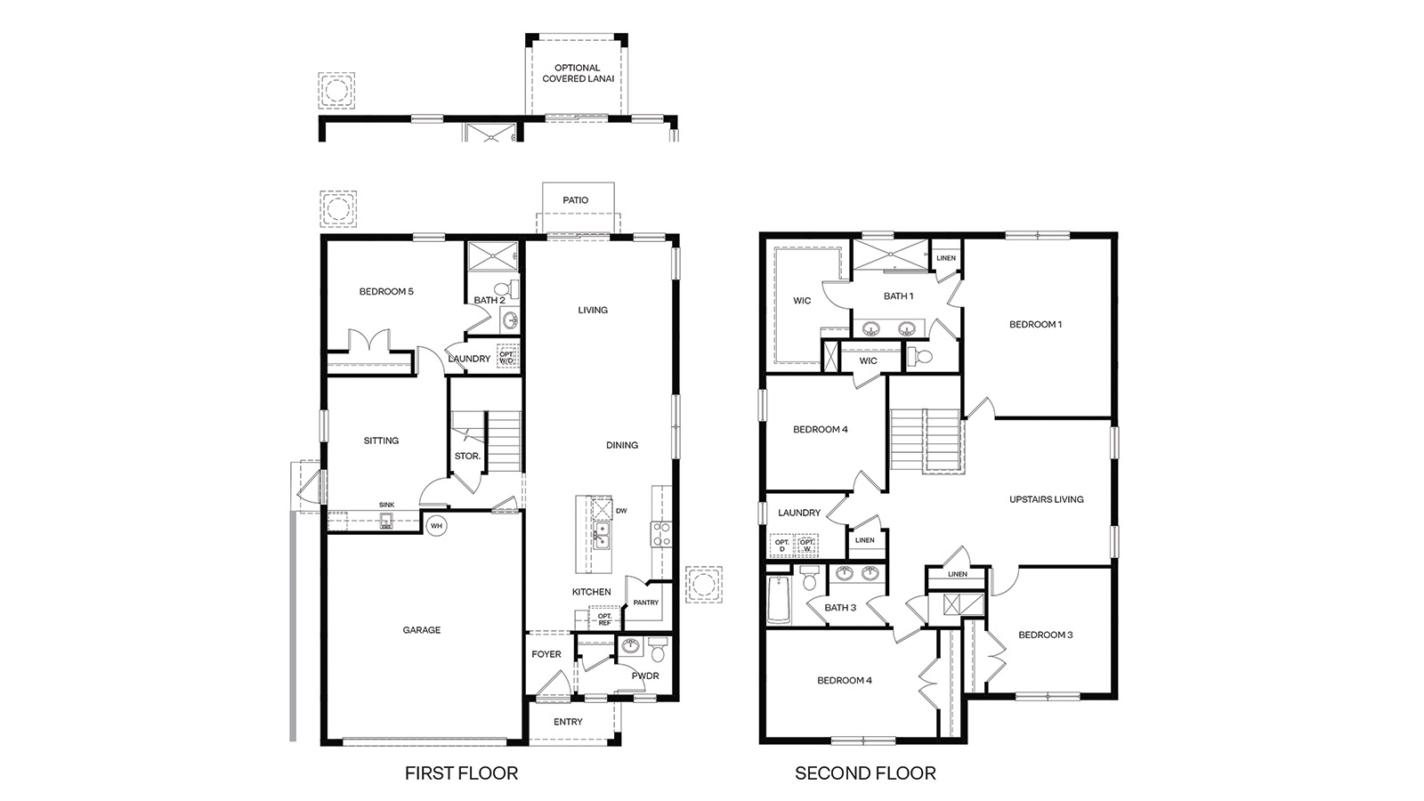 First and second floor of the Grandcourt Floorplan