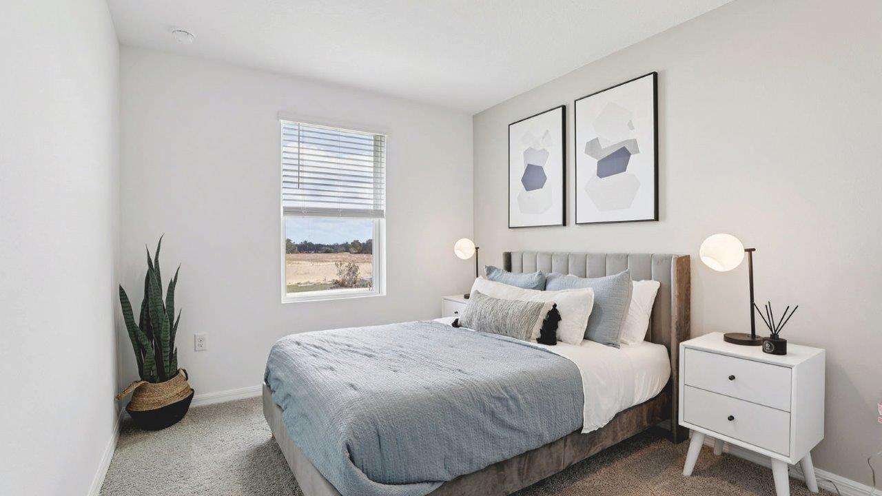 Guest bedroom with full size bed