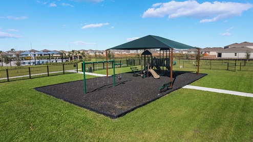 children's playground with slide and swings