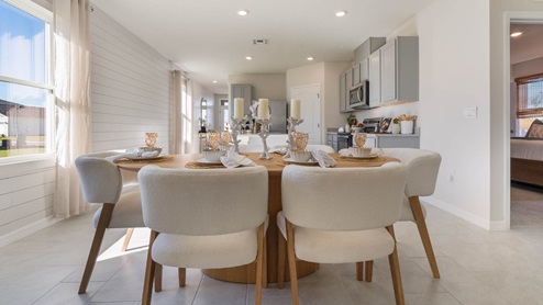 close up of the 6 person dining room table