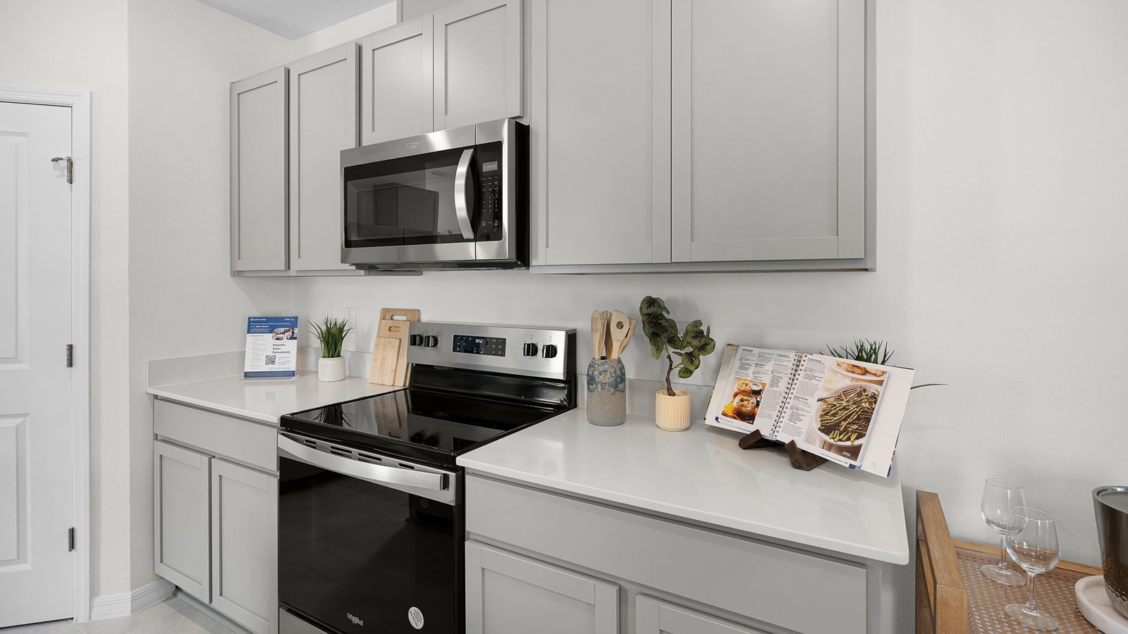 spacious countertops and stainless steel appliances