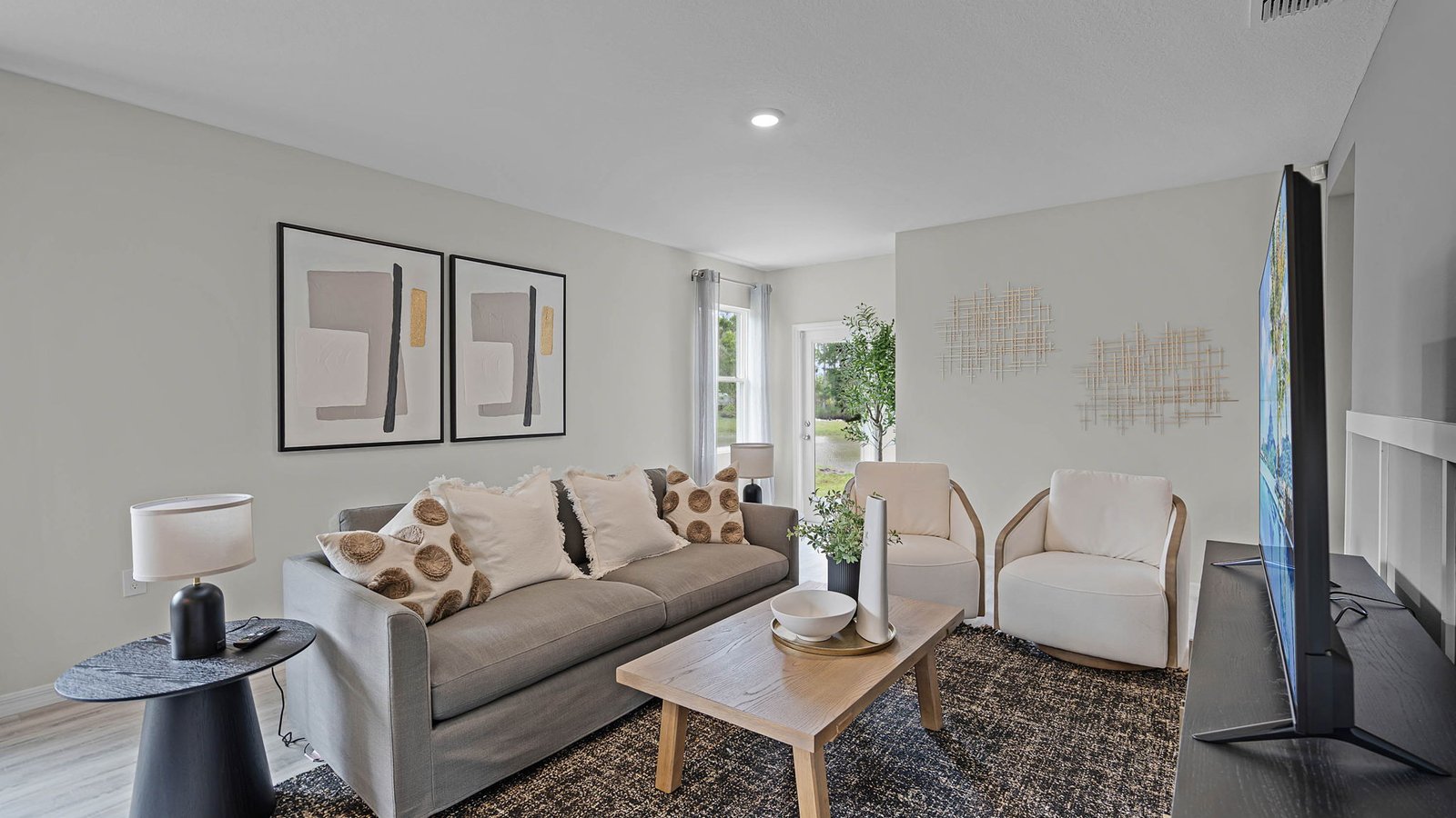 Living room with a patio door