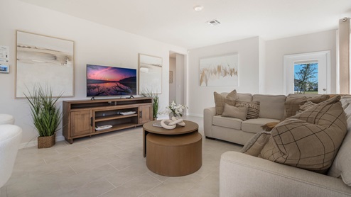 Living room area with tile