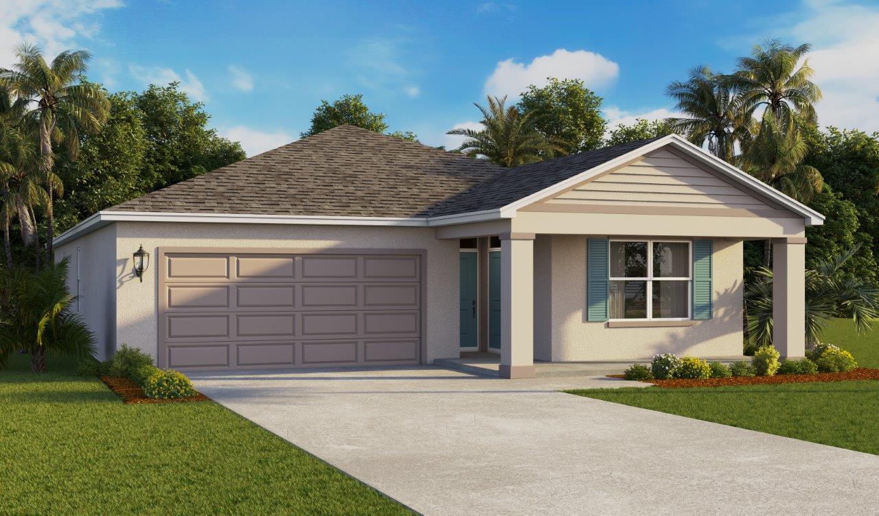 Rendering of single family home with 2 car garage with multi-gen option