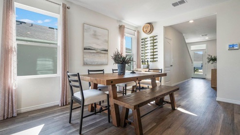dining room and hallway to entrance