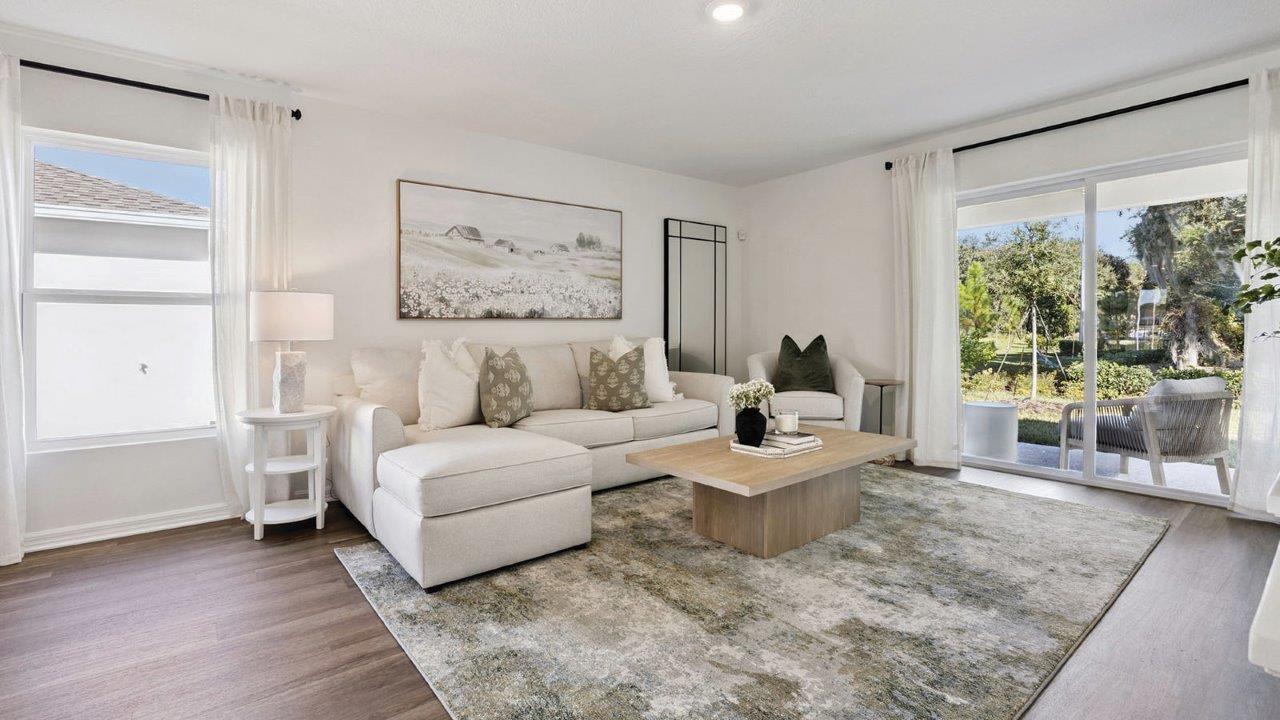 decorated living room with natural light