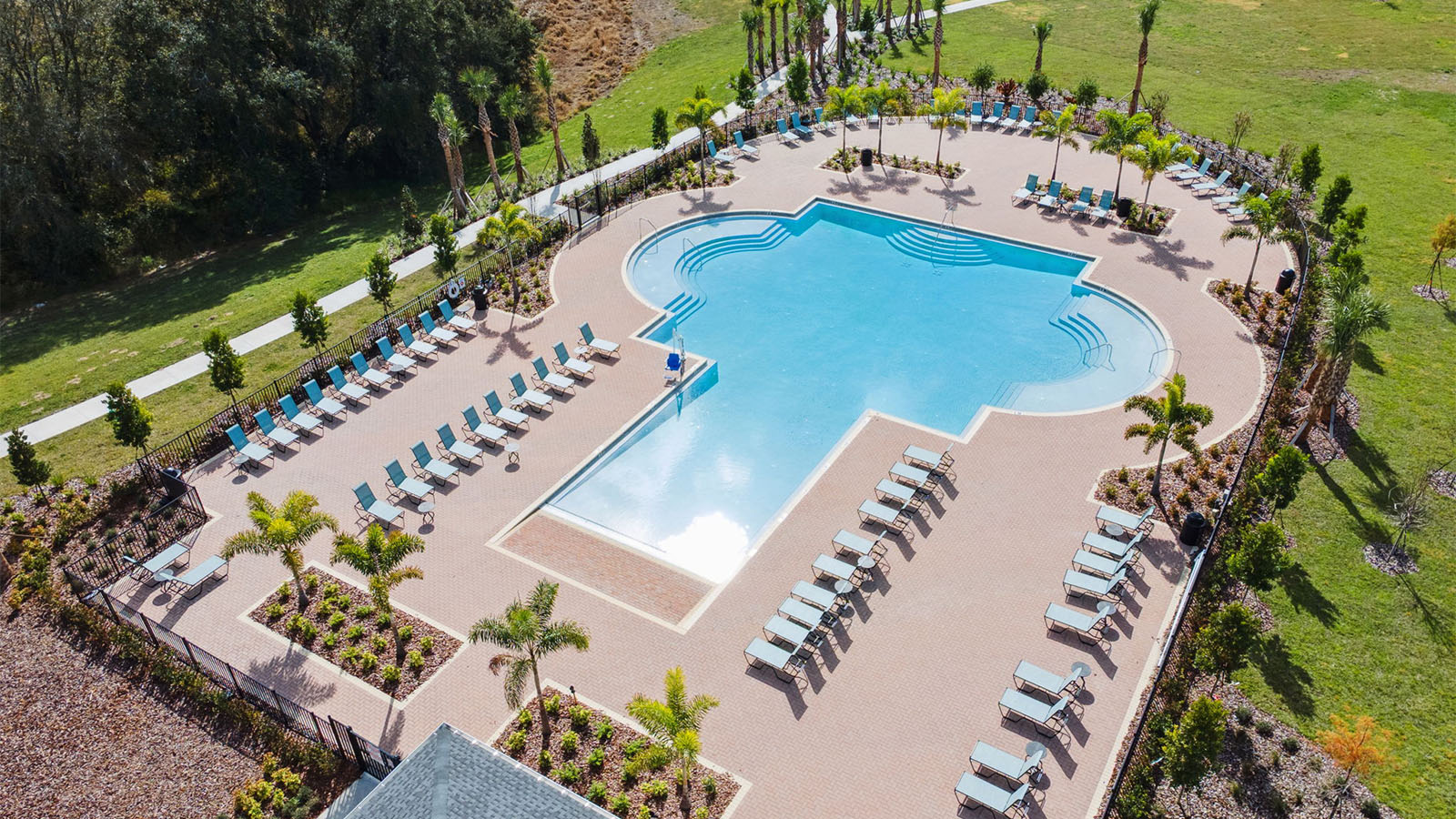 Aerial of the pool amenity