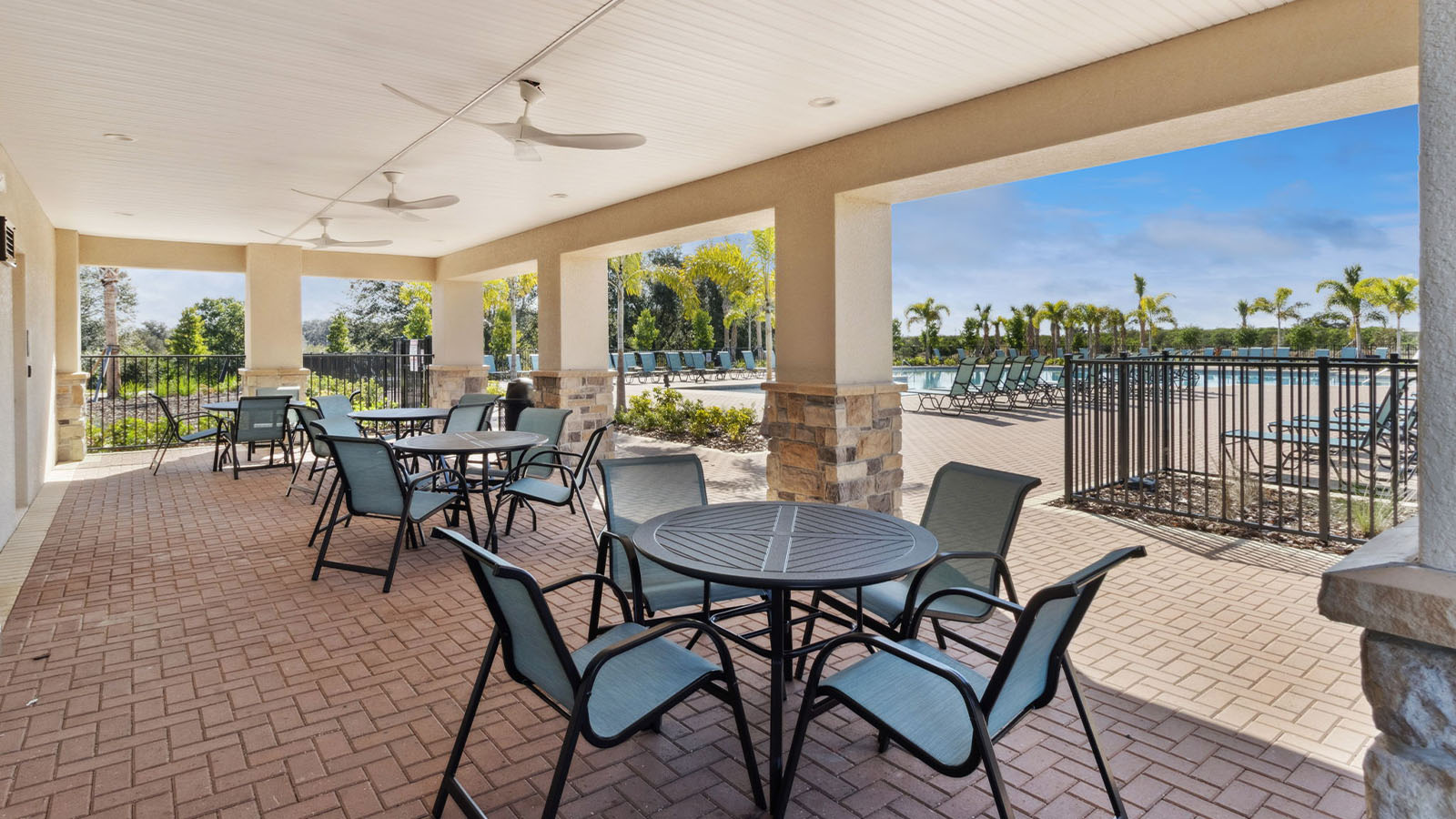 Covered lania at the pool