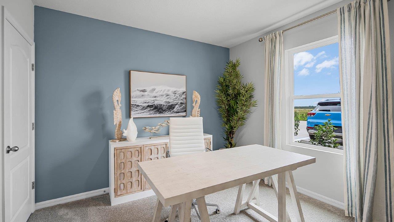 Office space with view of the closet