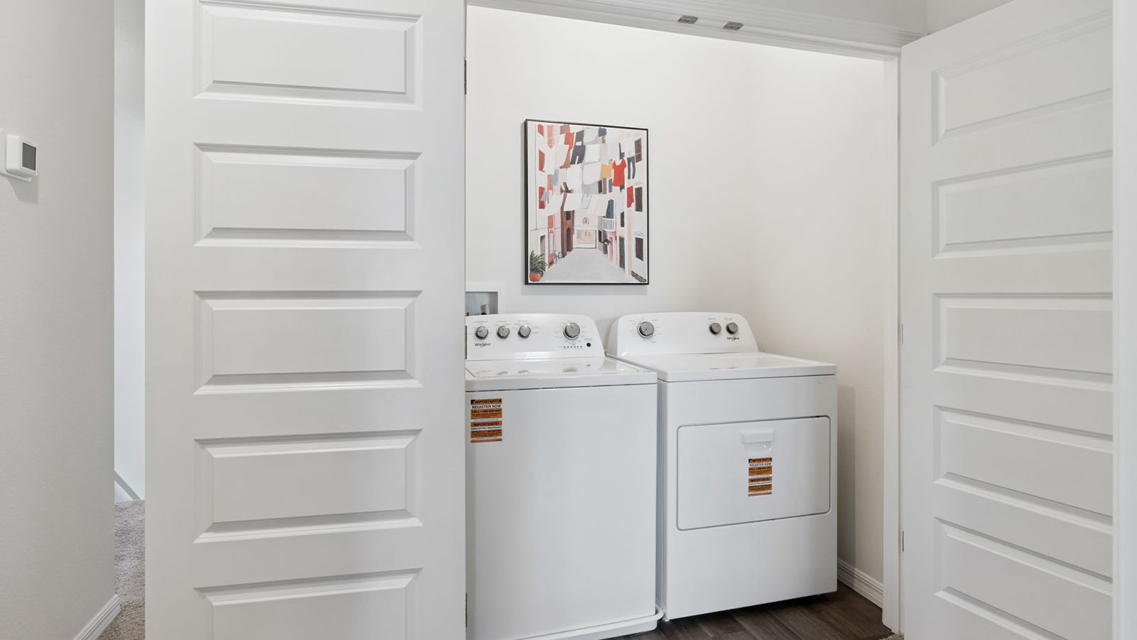 Laundry closet with Washer and Dryer