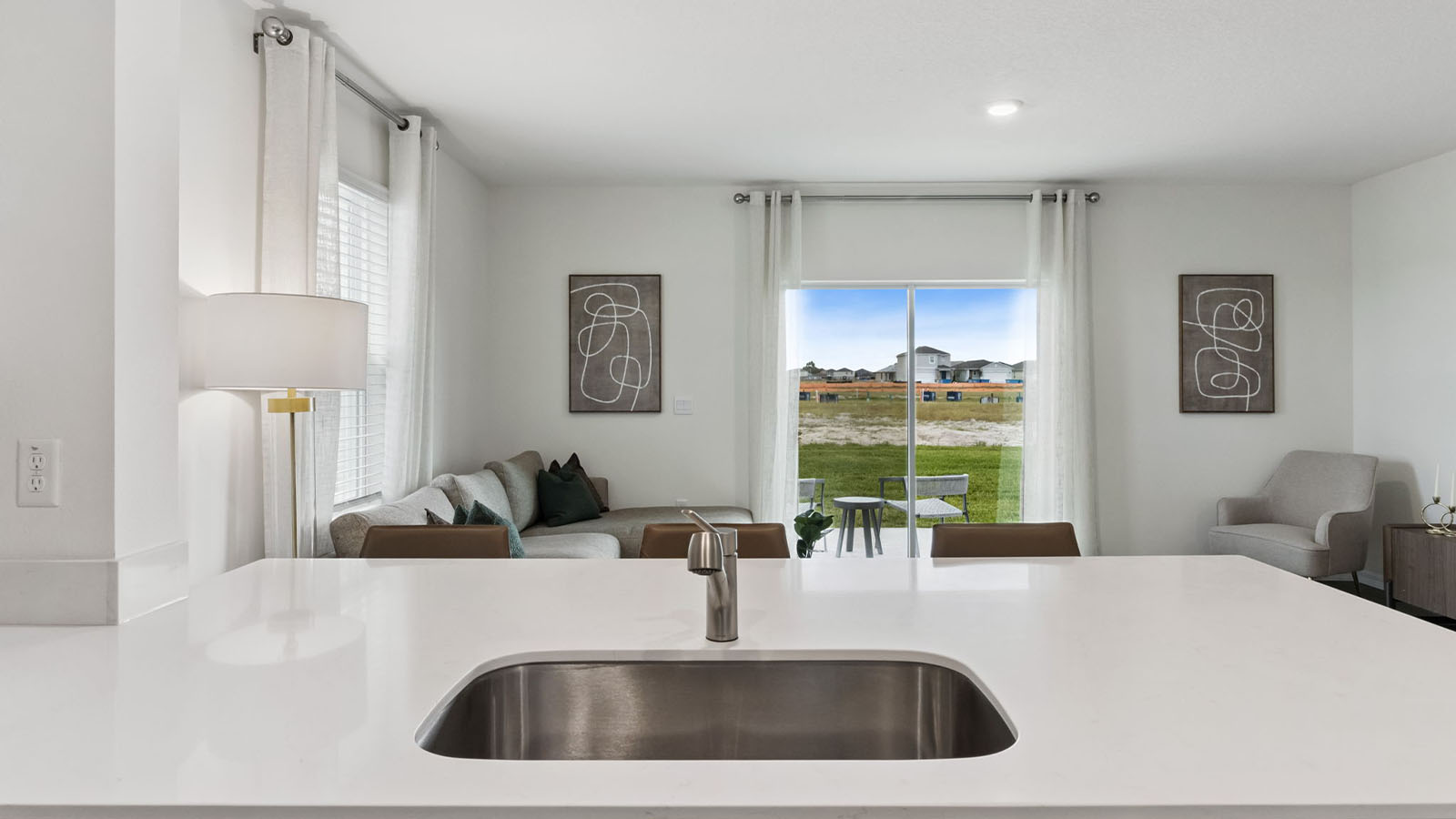 Kitchen view to the living room
