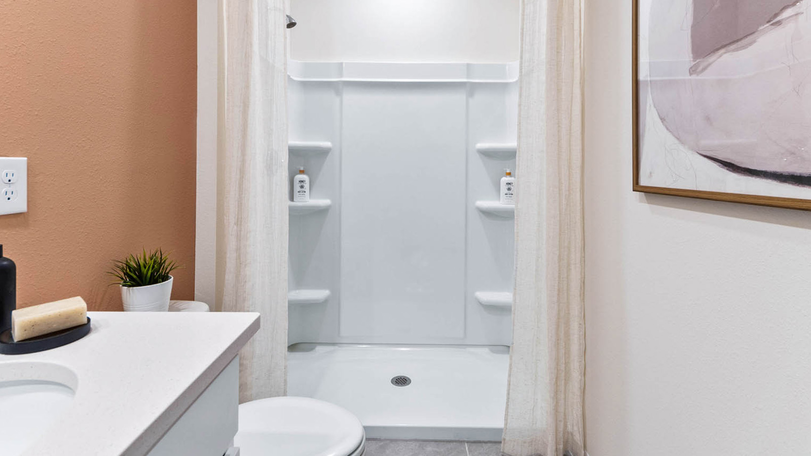 Primary bathroom with walk in shower