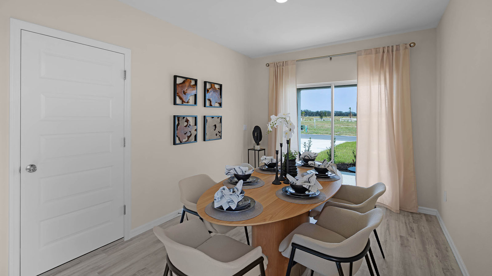 dining room with 6 person table
