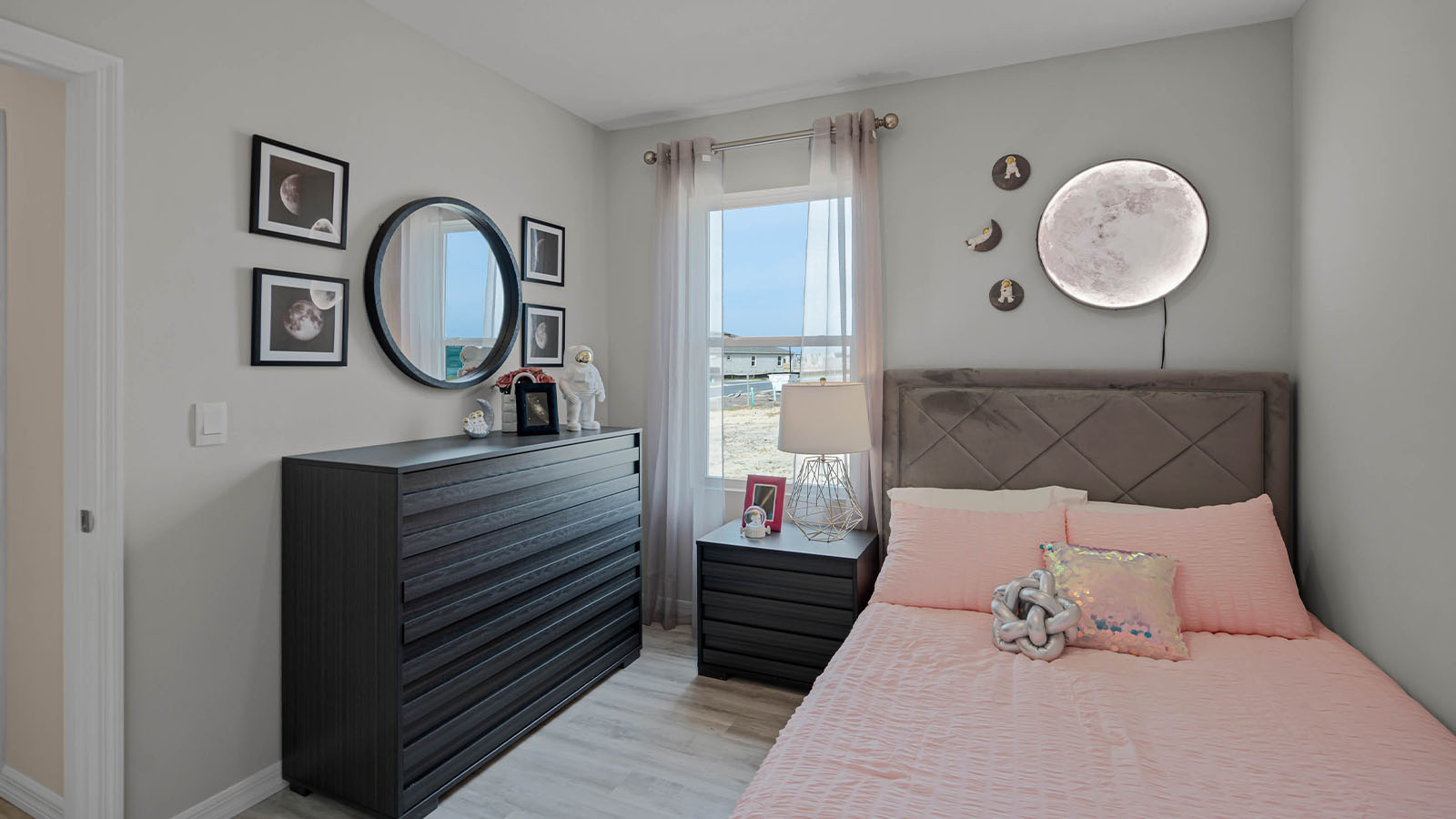 Guest bedroom with space decor