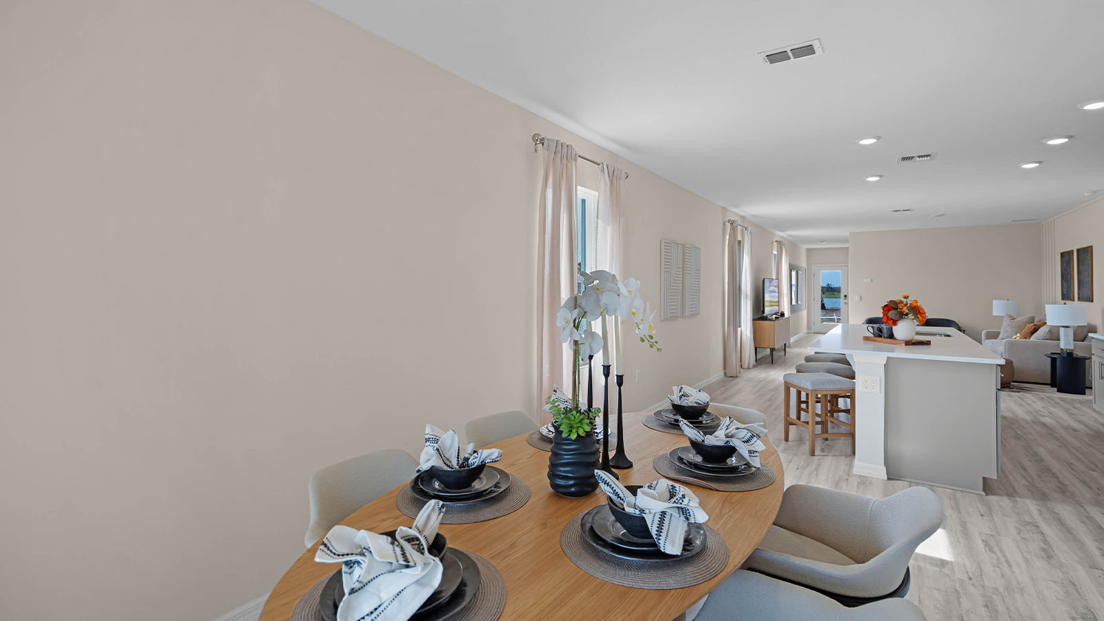 Dining room with view of kitchen