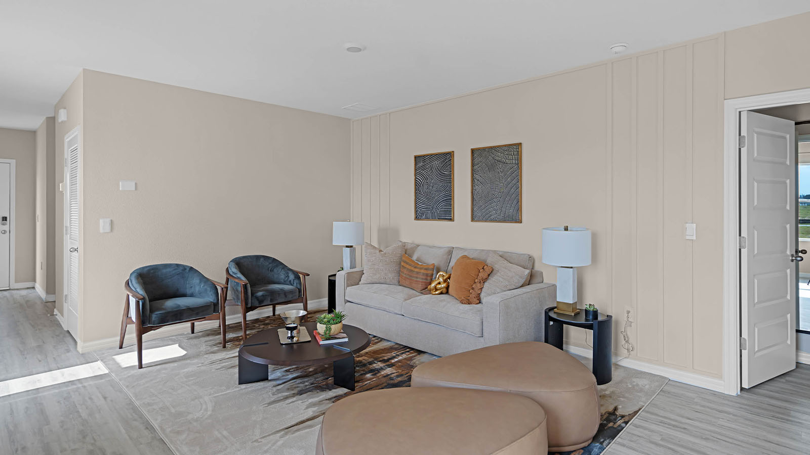 Living room with couch and chairs