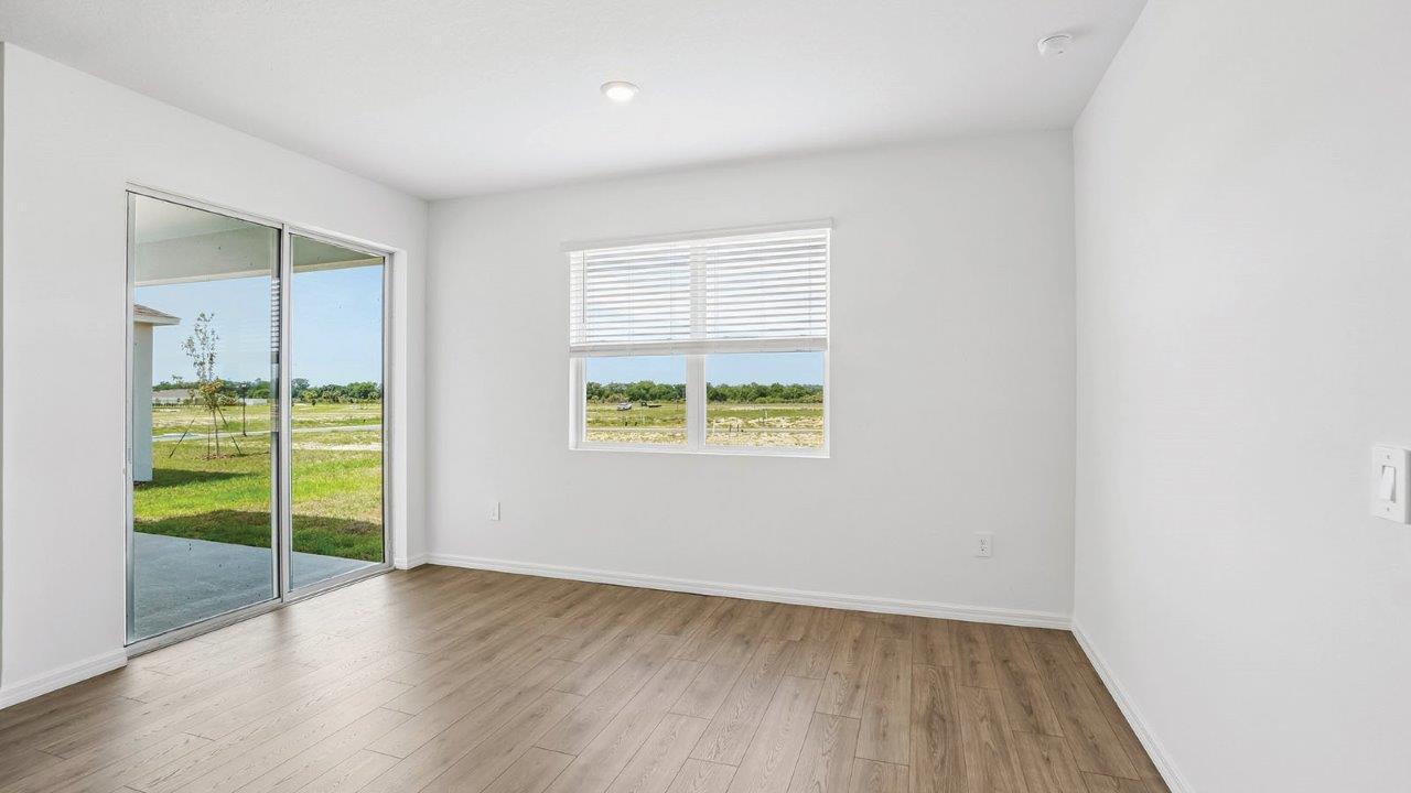 Dining room with sliding glass door to patio