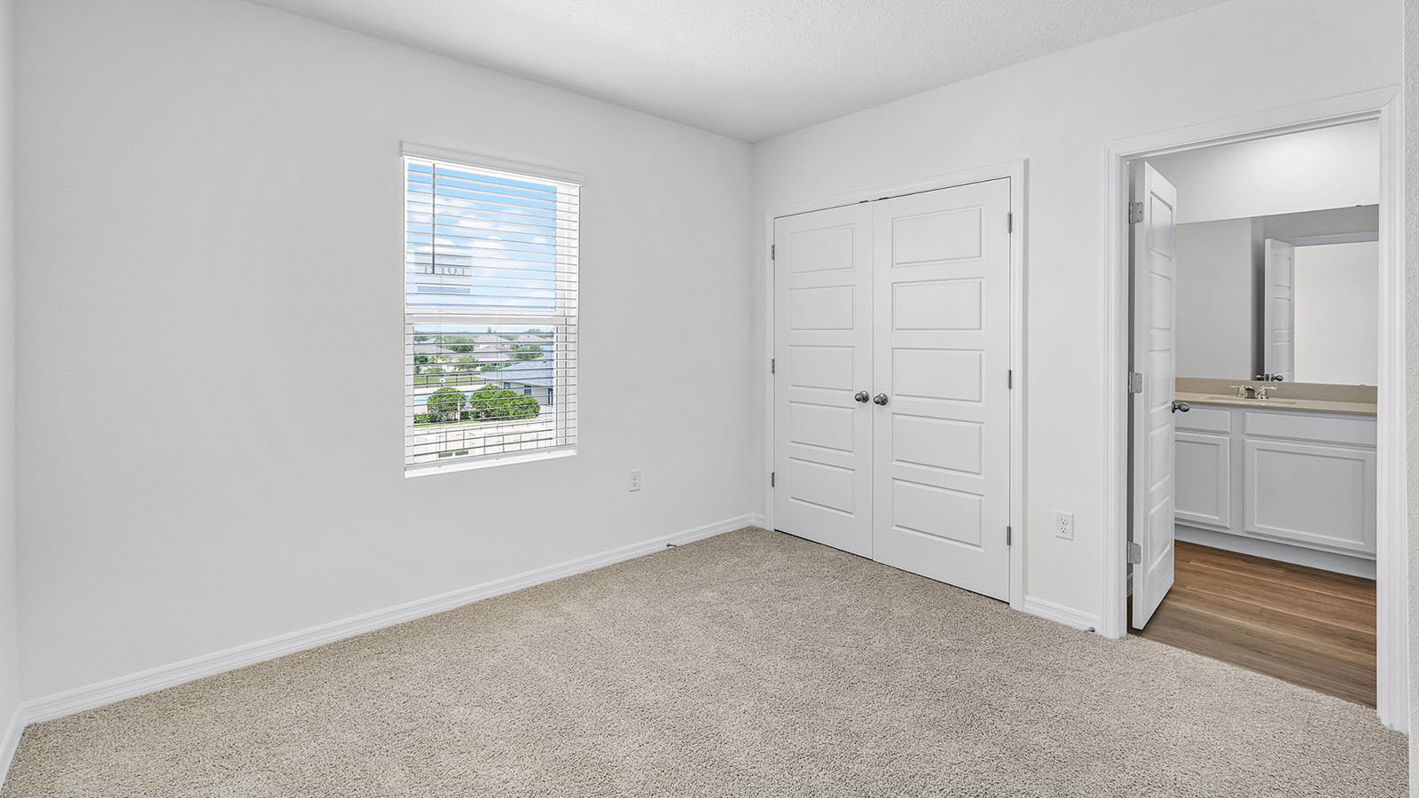 Guest bedroom with connecting bathroom