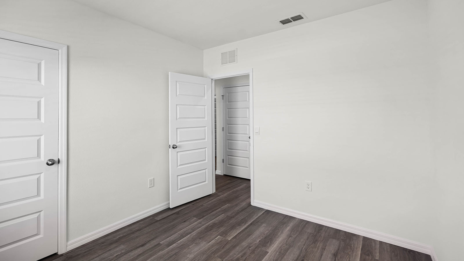 guest bedroom angle showing closet