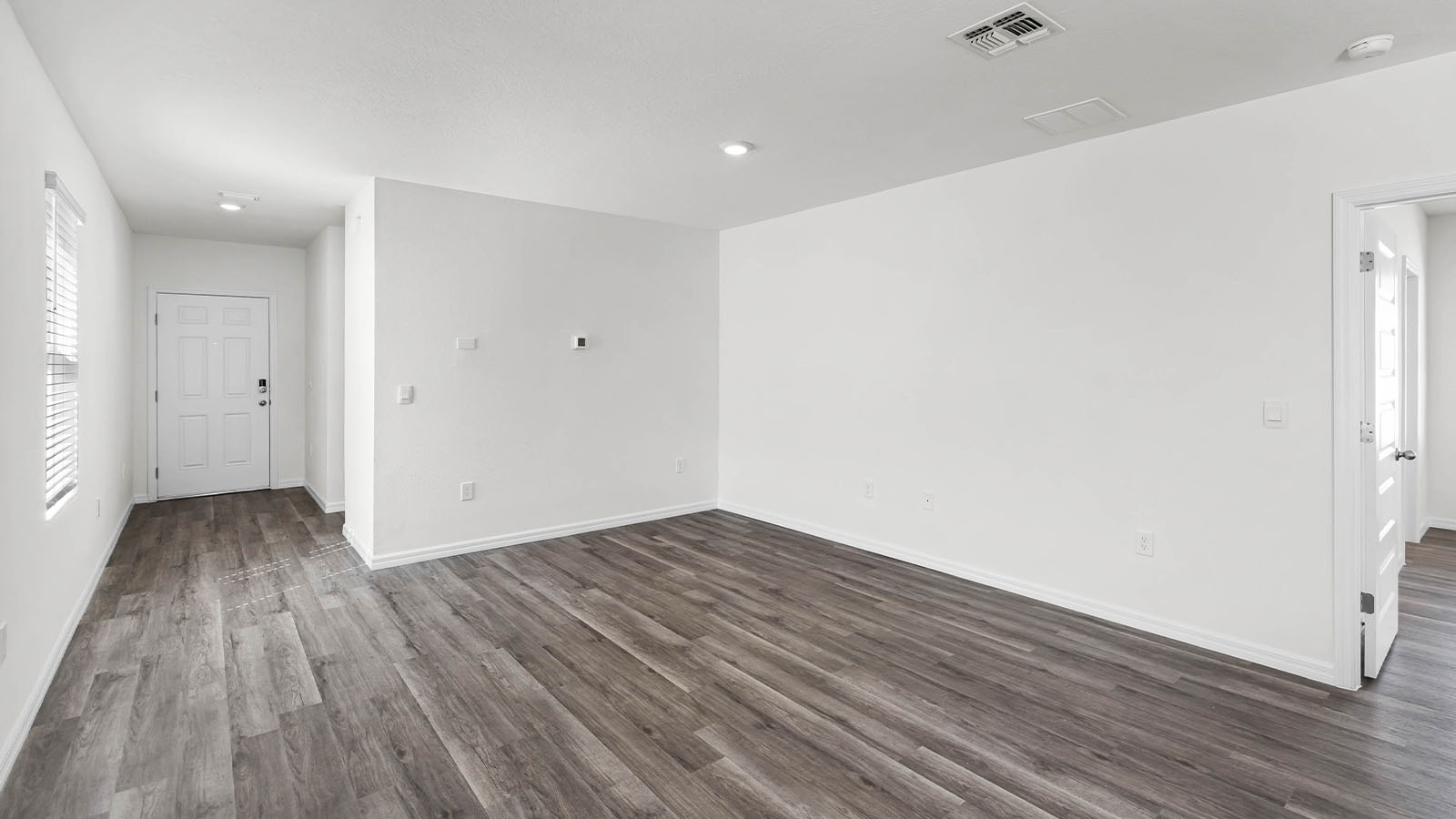 living room with view of front entry
