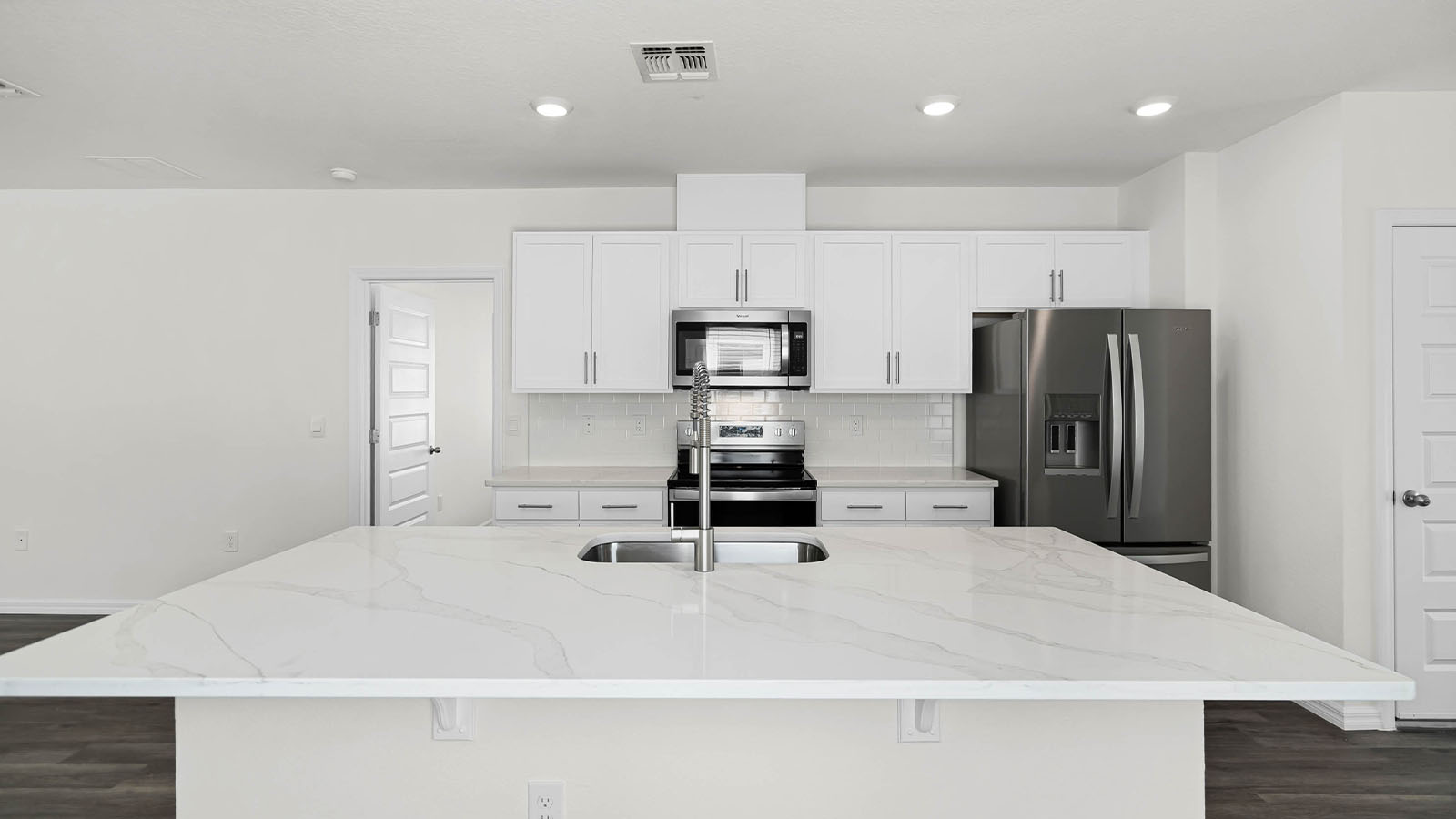 kitchen with quartz countertops