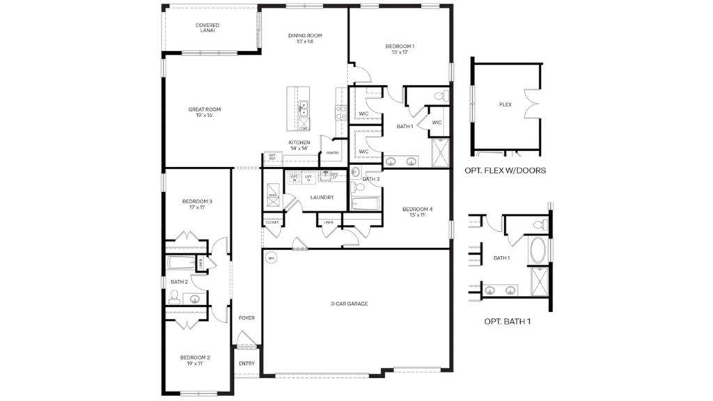 Floorplan with layout of the room and measurements