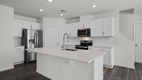 Kitchen with stainless steel appliances