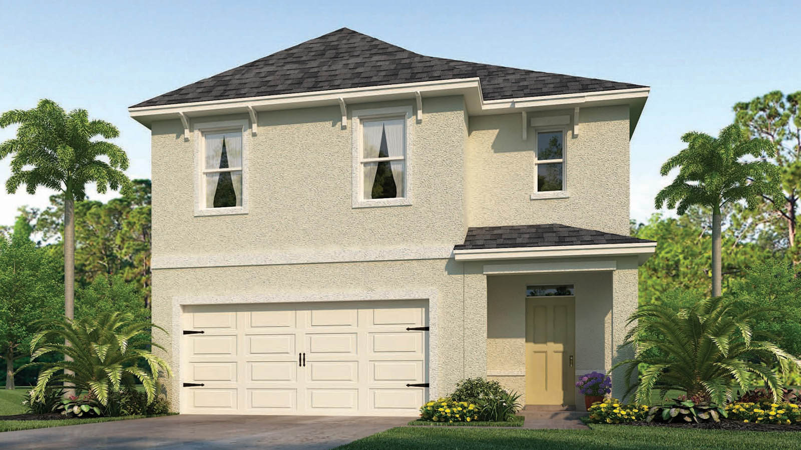 Two-story home with two-car garage