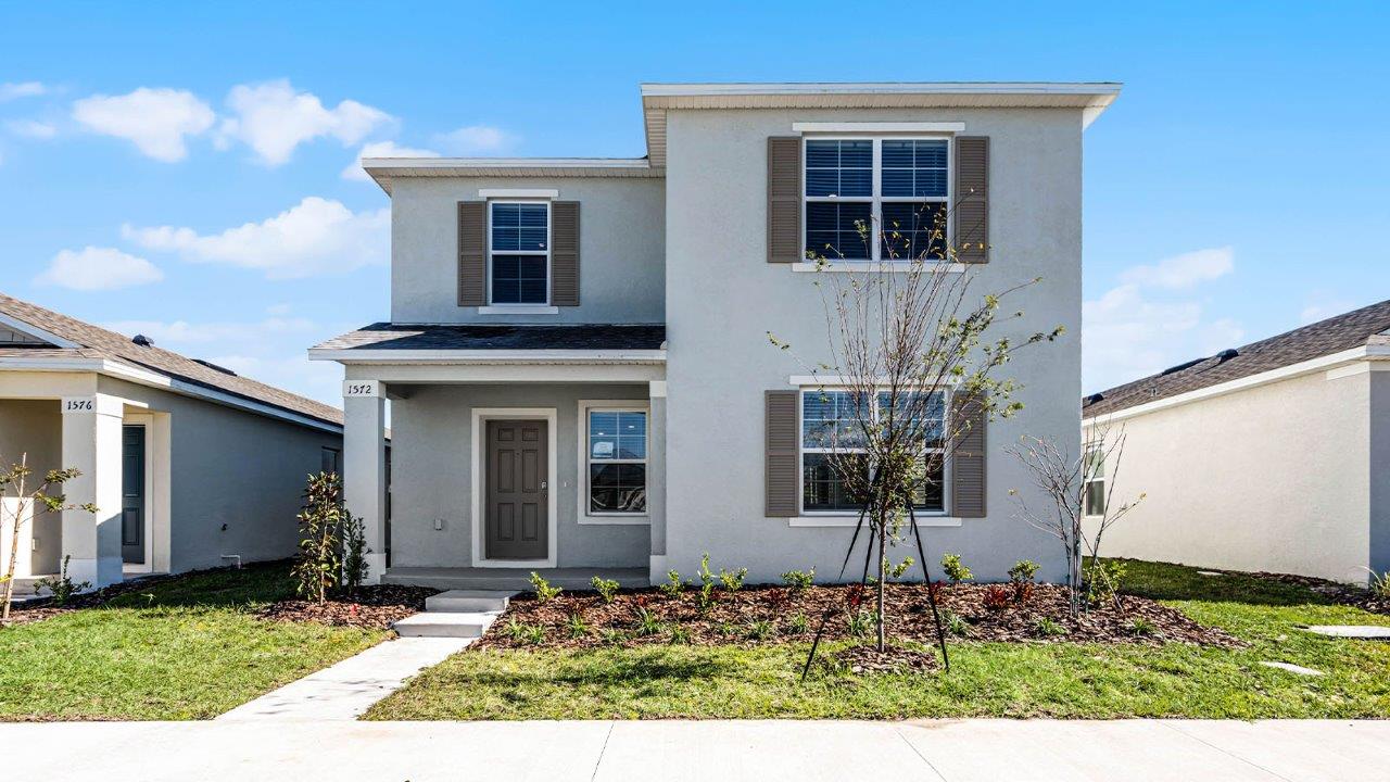 two story rear load home exterior