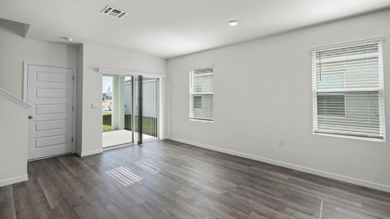 Living room with patio view